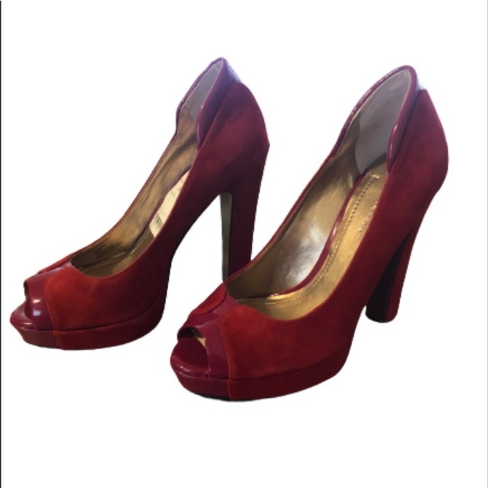 BCBGeneration Jodeci raspberry red suede heels Size 8